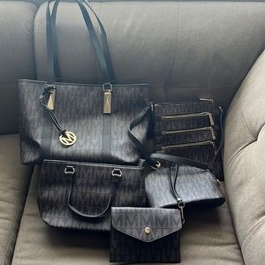 Brown MKF collection bag set (practically new)